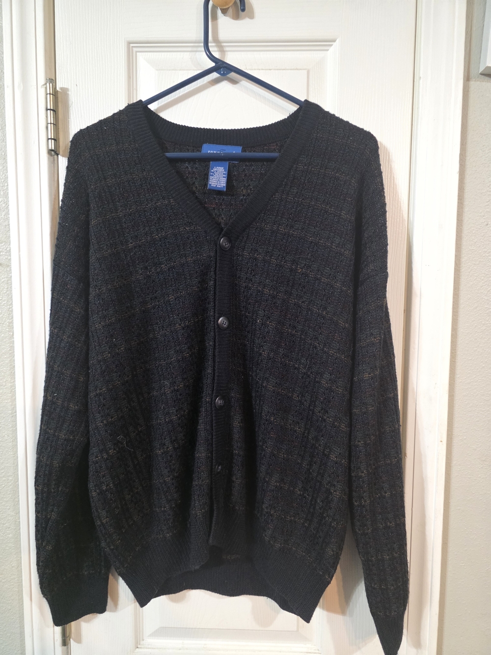 Towncraft Black V-Neck Button Cardigan Sweater